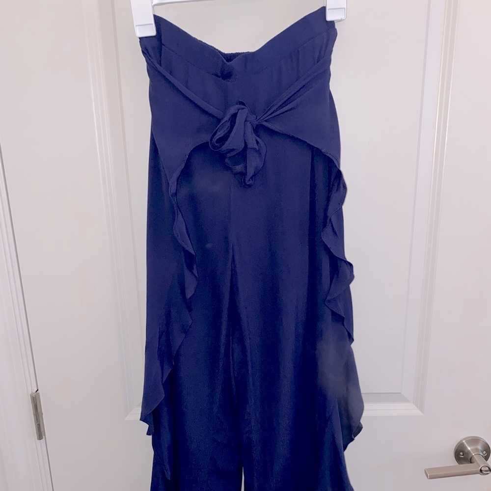 South Moon Under flowy navy pants with tie front